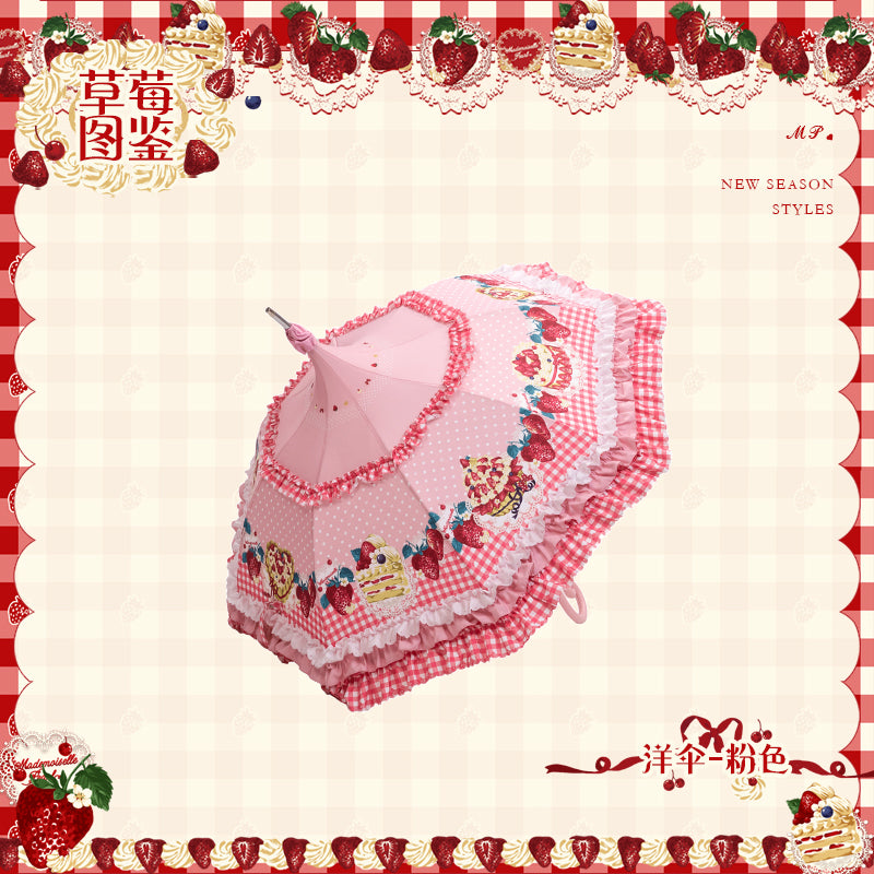 【受注予約~11/18】Strawberry Cake Illustration パラソル【花与珍珠匣】