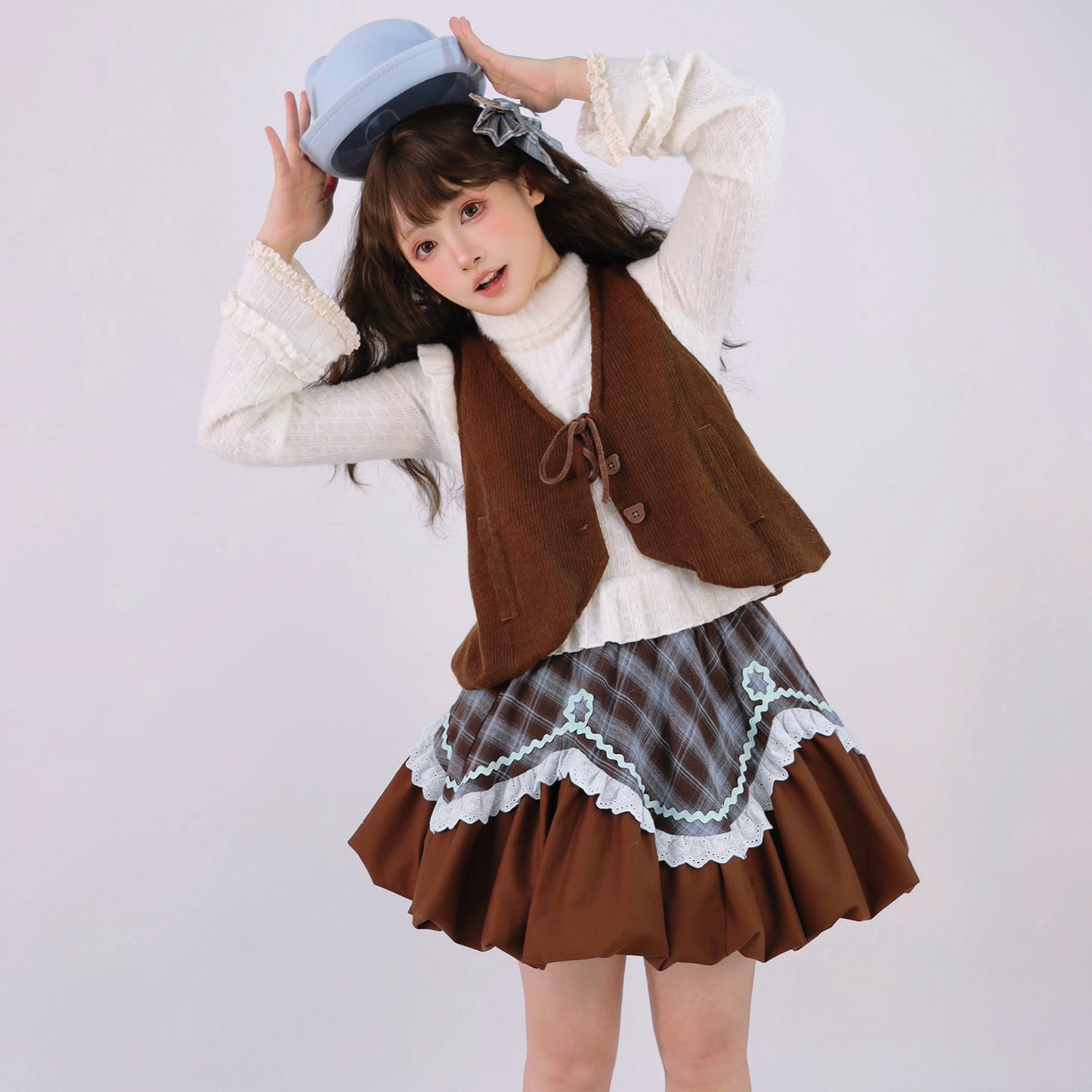 Bear Mint Chocolate ベスト・スカート【Cyan】