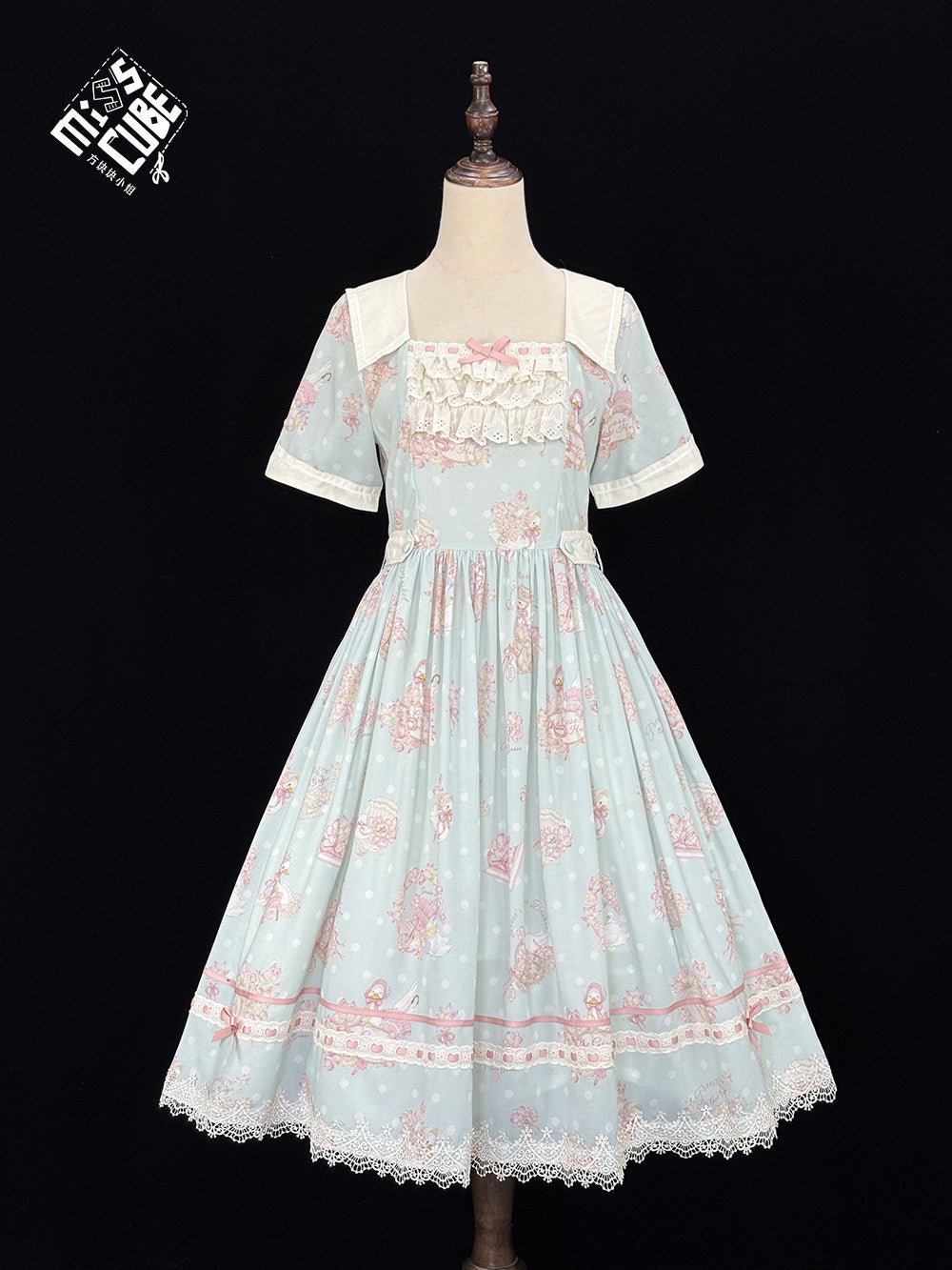 【受注予約~7/23】Little White Goose with Flowers ワンピース(タイプ1)【Miss Cube】