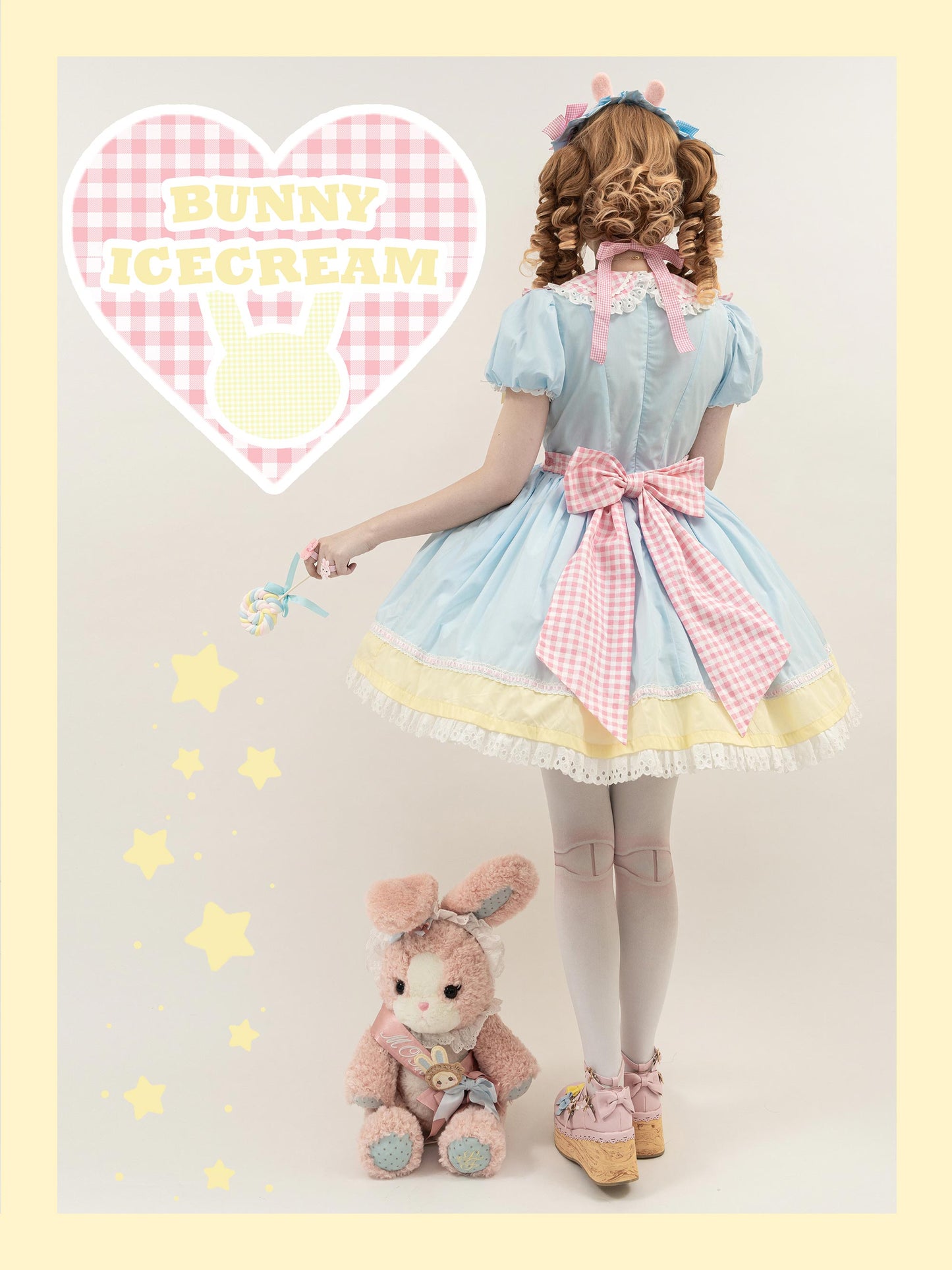 【受注予約~9/5】Bunny ice cream ワンピース【Cutey Mask】