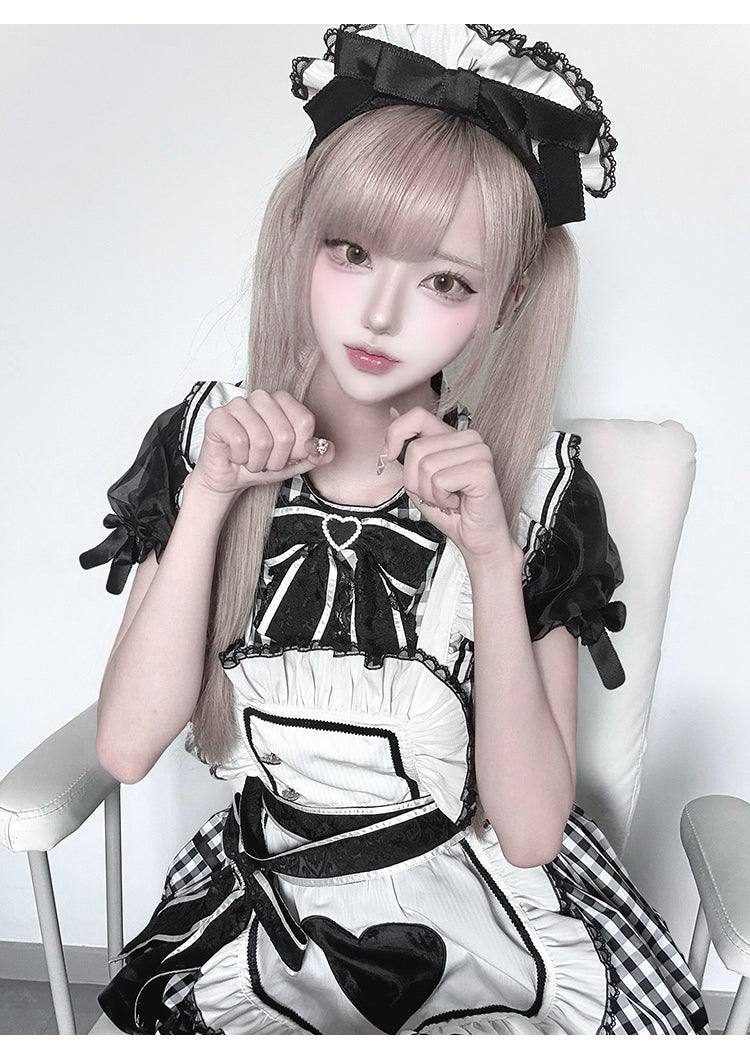 Plaid Maid エプロン付きワンピース【DokiCherry】