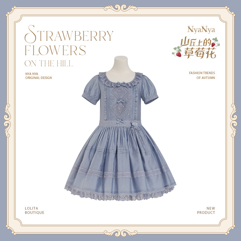 【受注予約~9/2】Strawberry Flowers on the Hill 5.0 ワンピース【NyaNya】