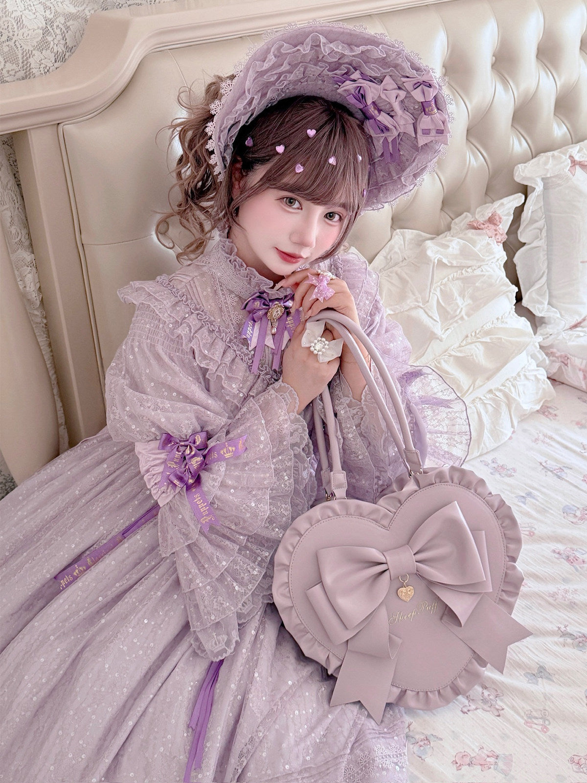 Lovely Ribbon ハートバッグ【Sheep Puff】 – Epetice