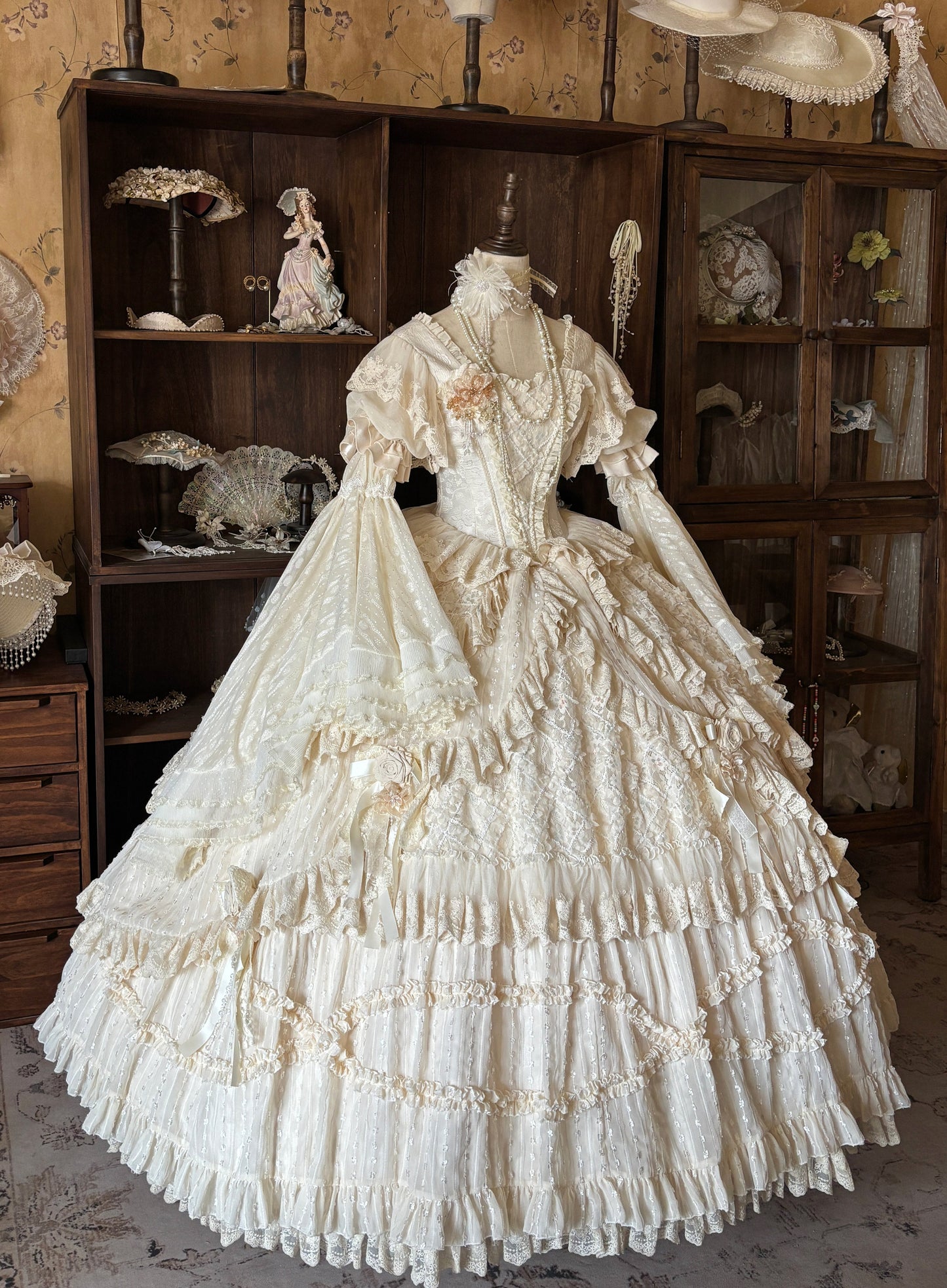 【受注予約~4/16】Lace Waltz × Apricot Waltz ワンピース・姫袖・フルセット【sedef】