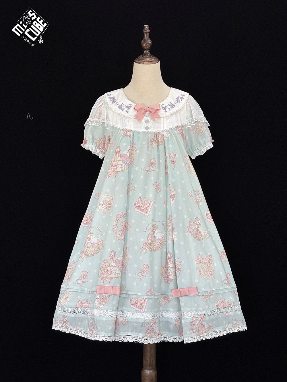 【受注予約~7/23】Little White Goose with Flowers ワンピース(タイプ2)【Miss Cube】