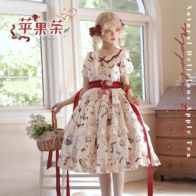 【受注予約~8/12】Apple Tea ワンピース【Urtto】