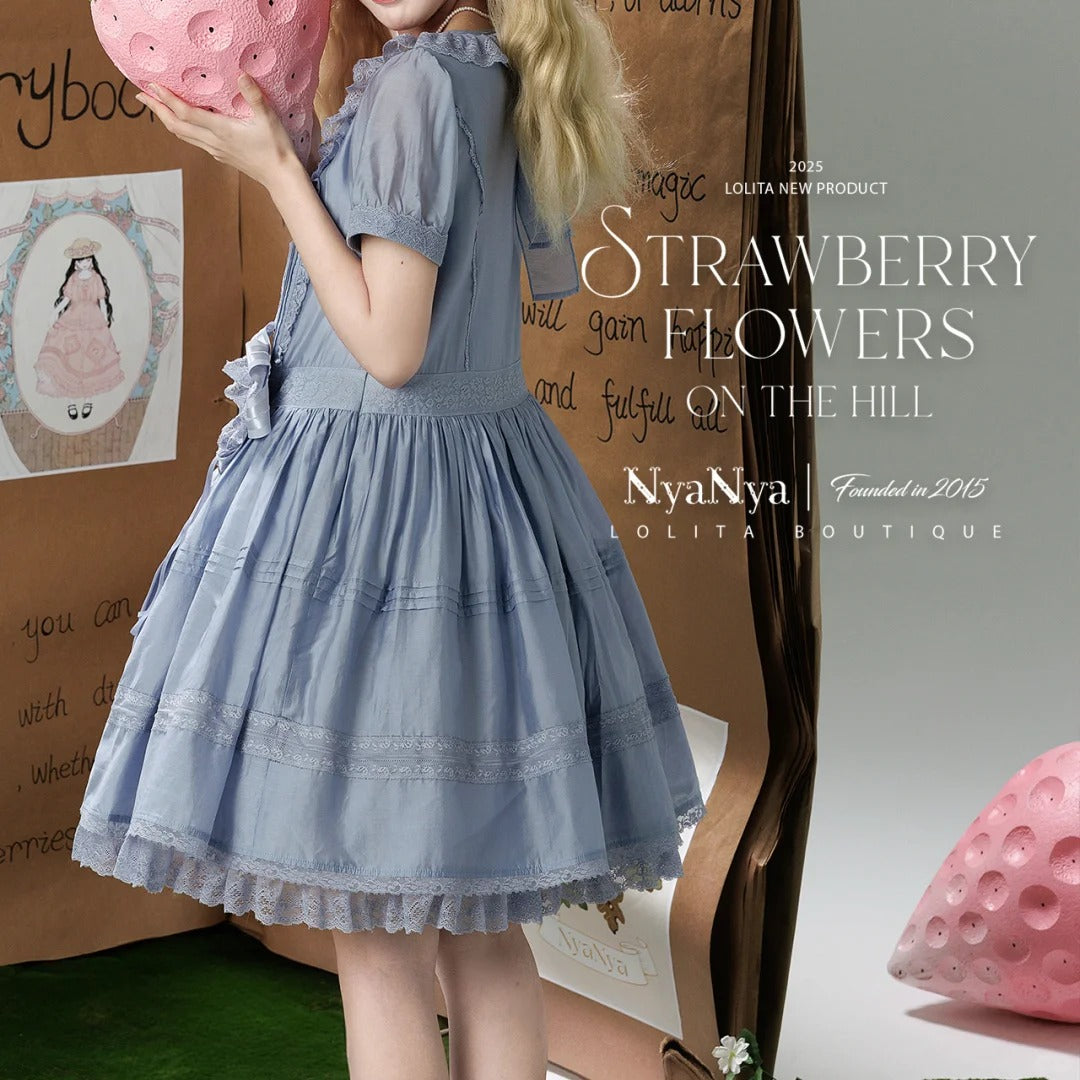 【受注予約~9/2】Strawberry Flowers on the Hill 5.0 ワンピース【NyaNya】