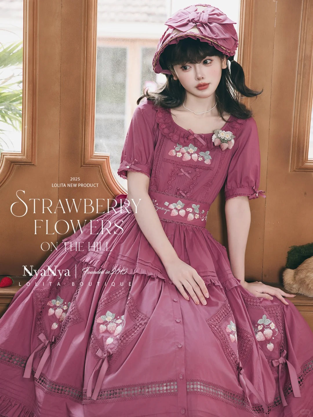 【受注予約~9/2】Strawberry Flowers on the Hill 5.0 ワンピース【NyaNya】