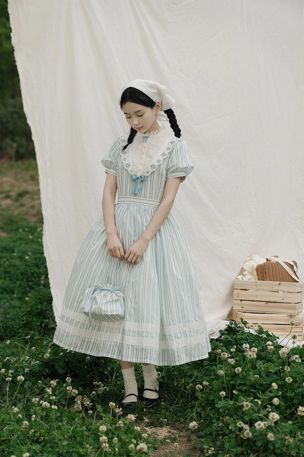 【受注予約~8/6】Striped Nemophila ワンピース・ジャンパースカート【Whital Alley】