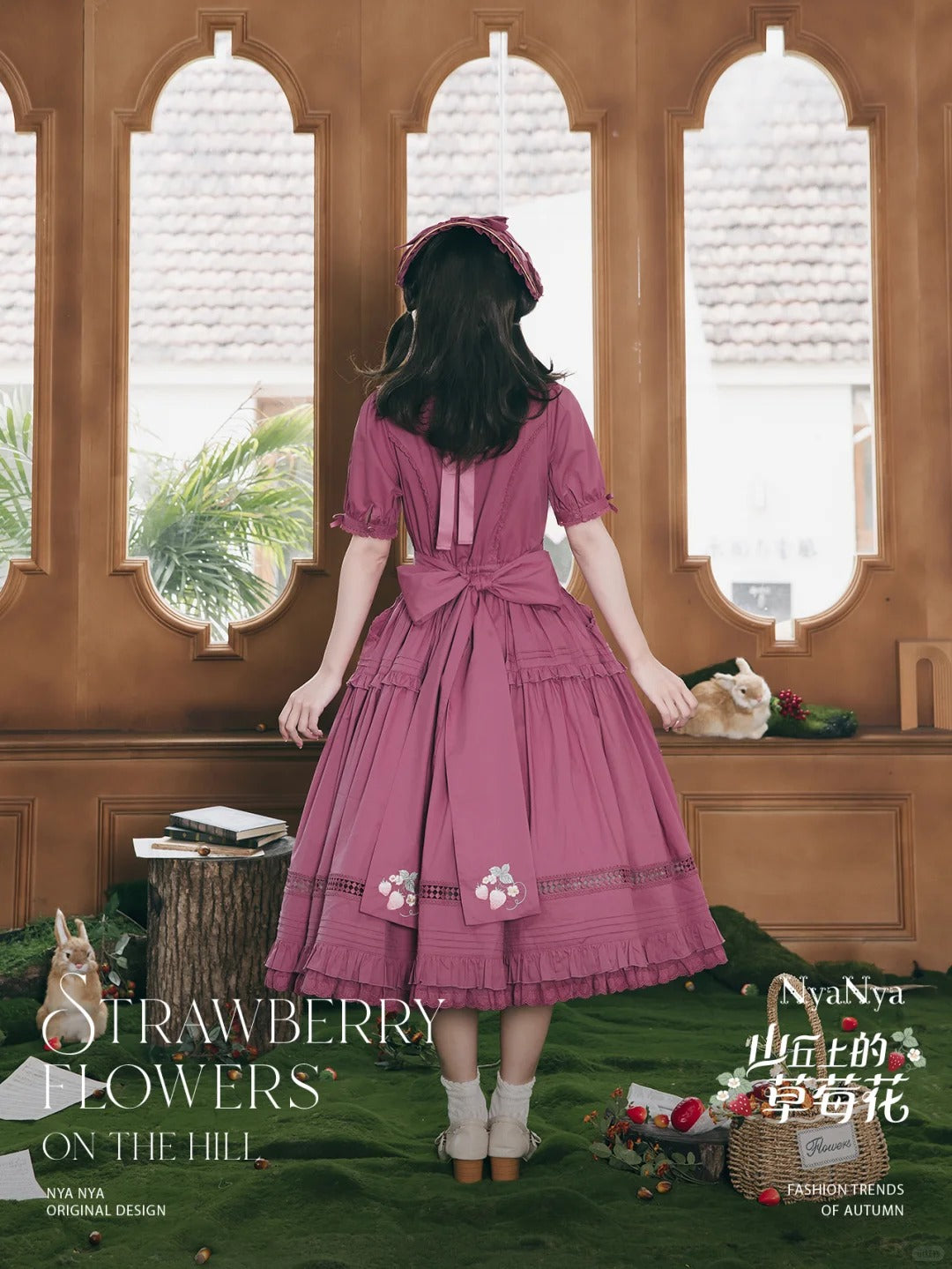 【受注予約~9/2】Strawberry Flowers on the Hill 5.0 ワンピース【NyaNya】