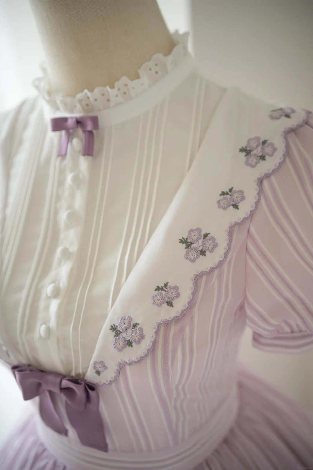 【受注予約~8/6】Striped Nemophila ワンピース・ジャンパースカート【Whital Alley】
