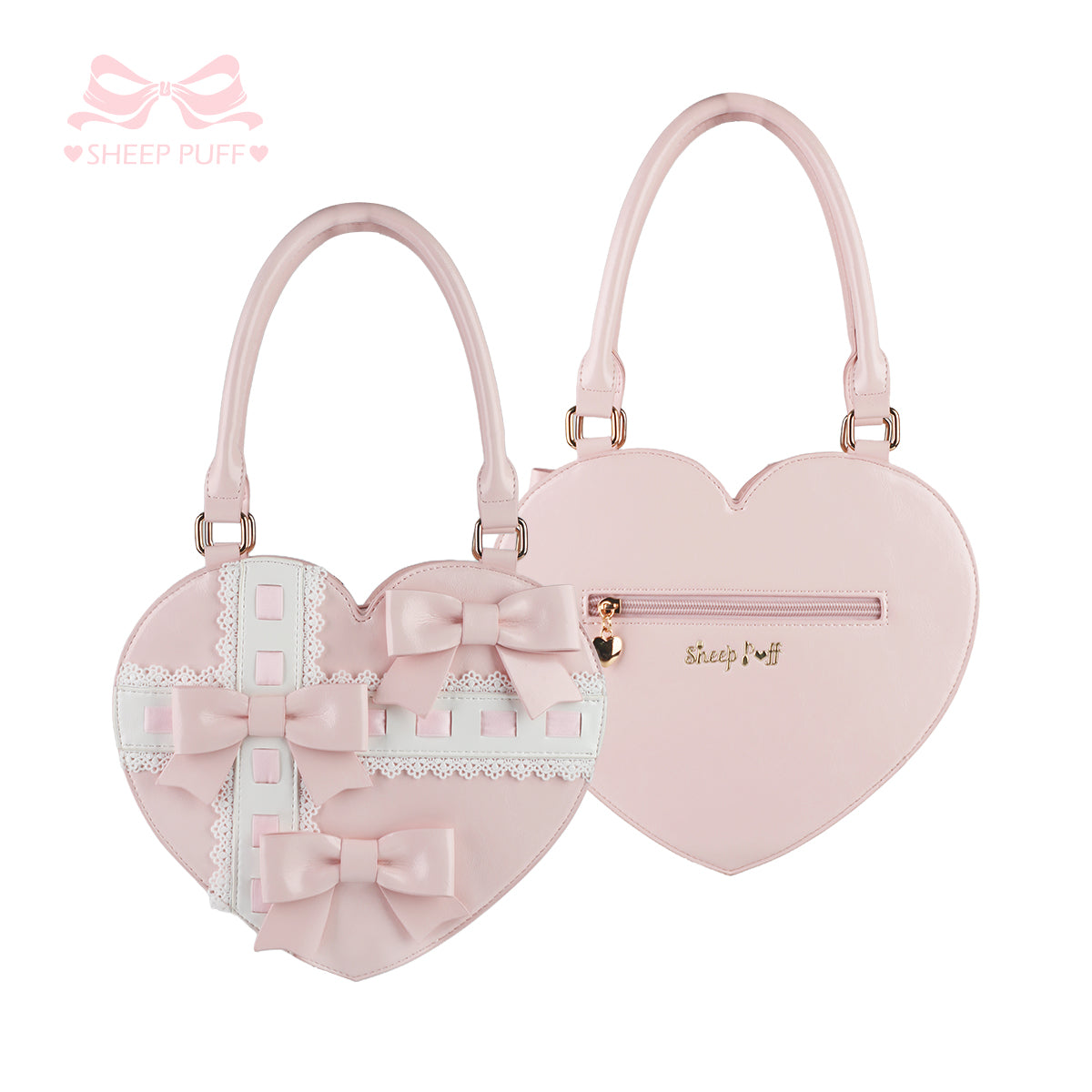 【受注予約~9/18】はしごリボンハートバッグ【Sheep Puff】