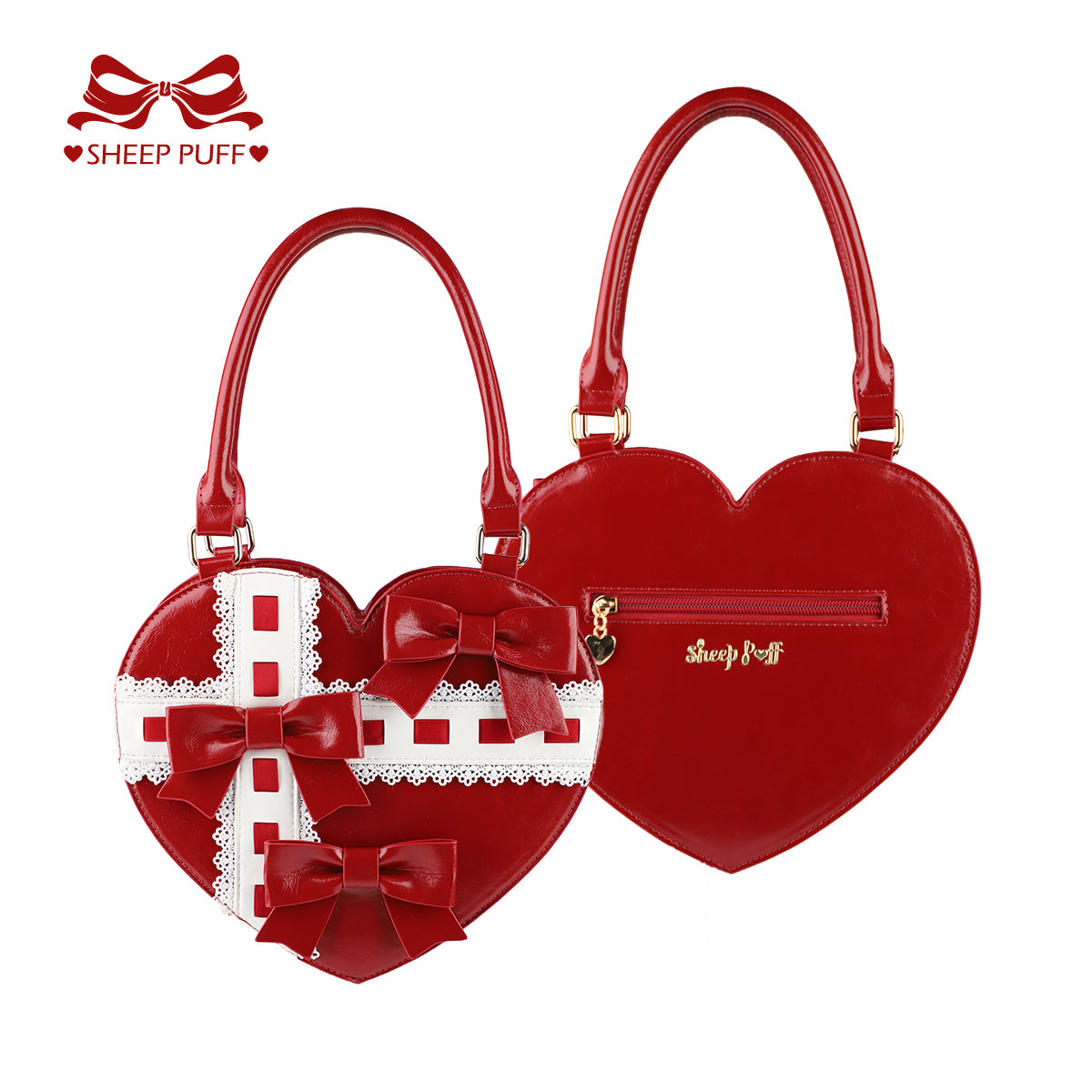 【受注予約~9/18】はしごリボンハートバッグ【Sheep Puff】