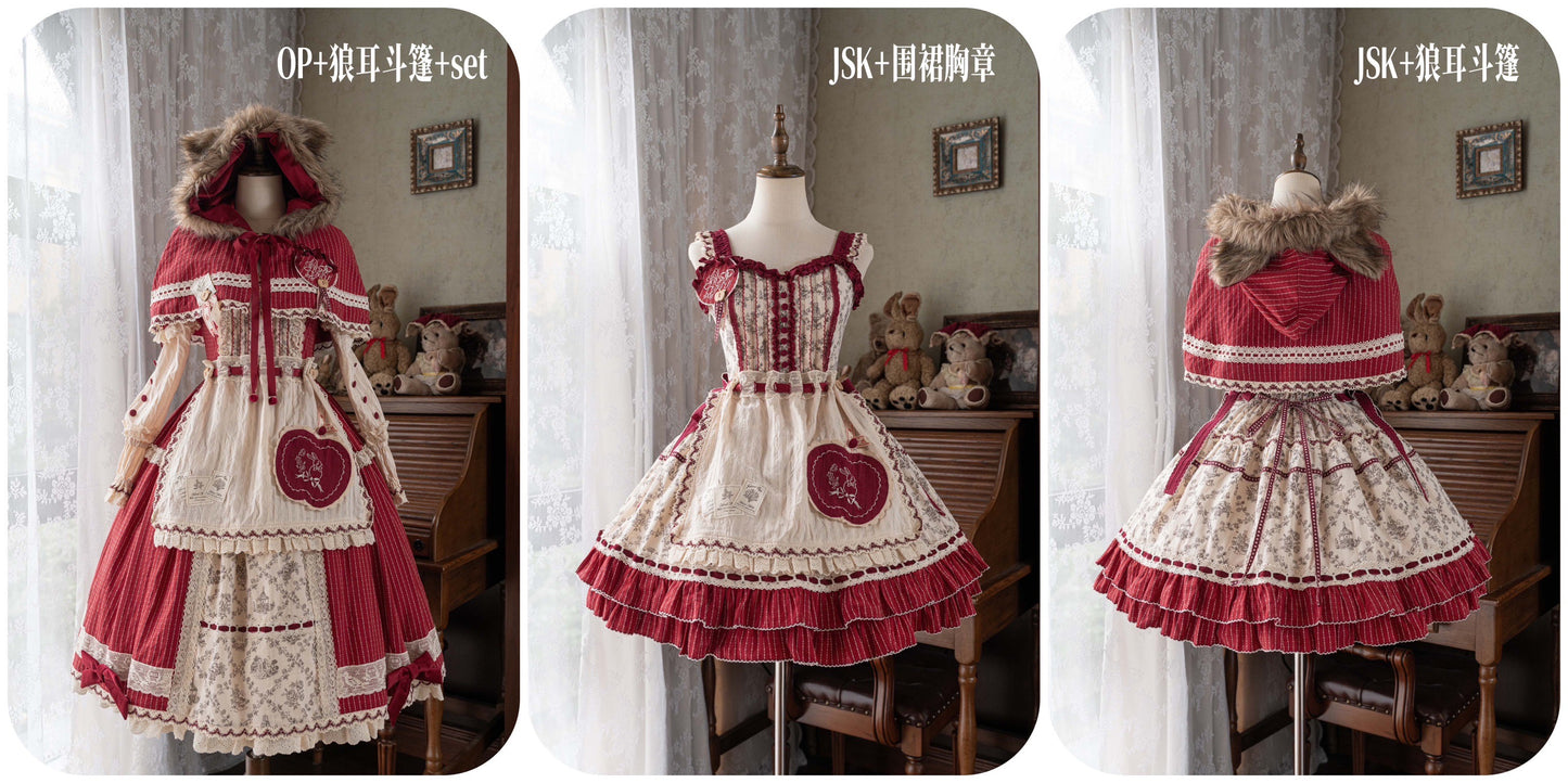 【受注予約~4/27】森の赤ずきんちゃん ワンピース・ジャンパースカートセット【Peony】