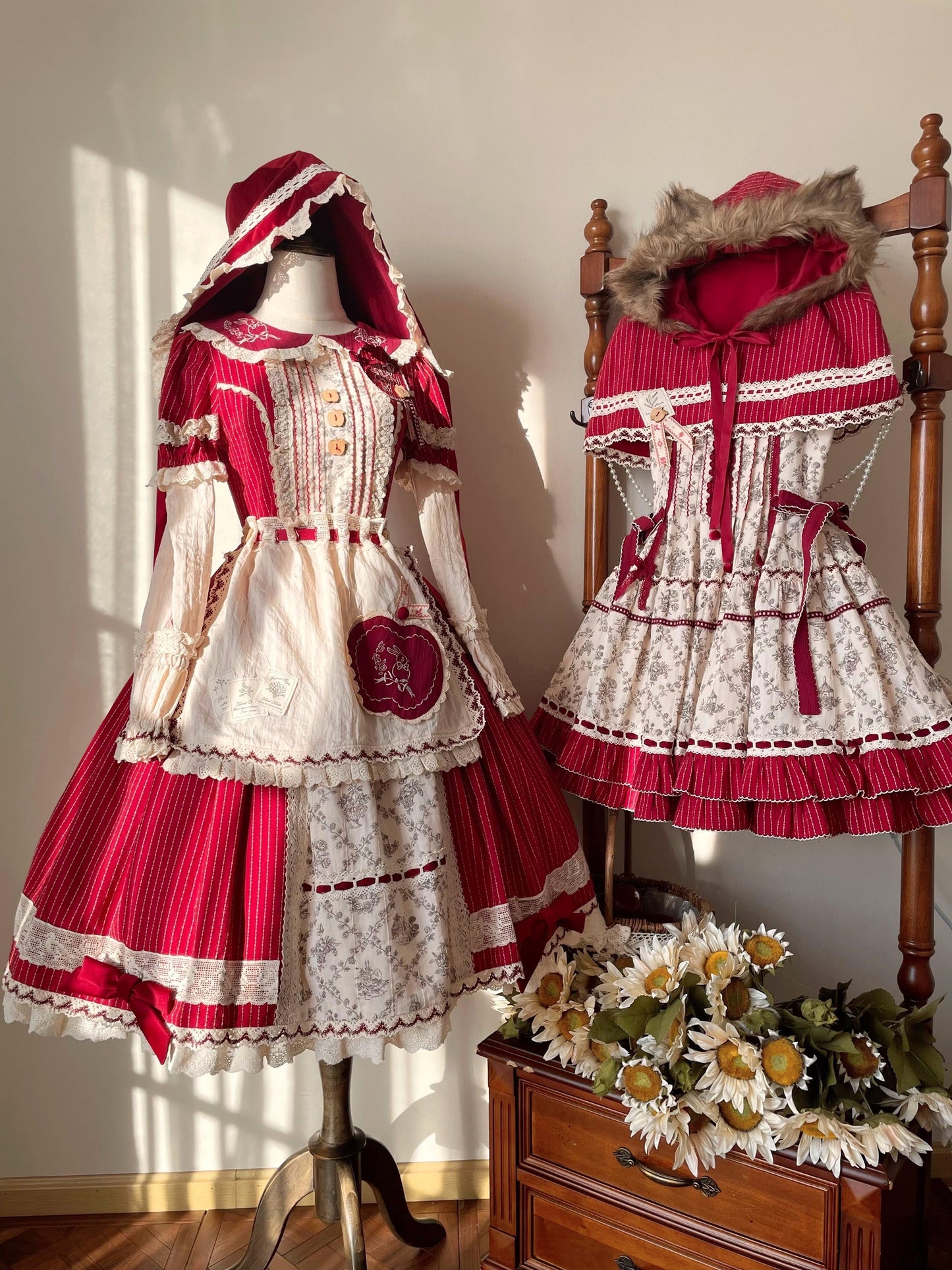 【受注予約~4/27】森の赤ずきんちゃん ワンピース・ジャンパースカートセット【Peony】