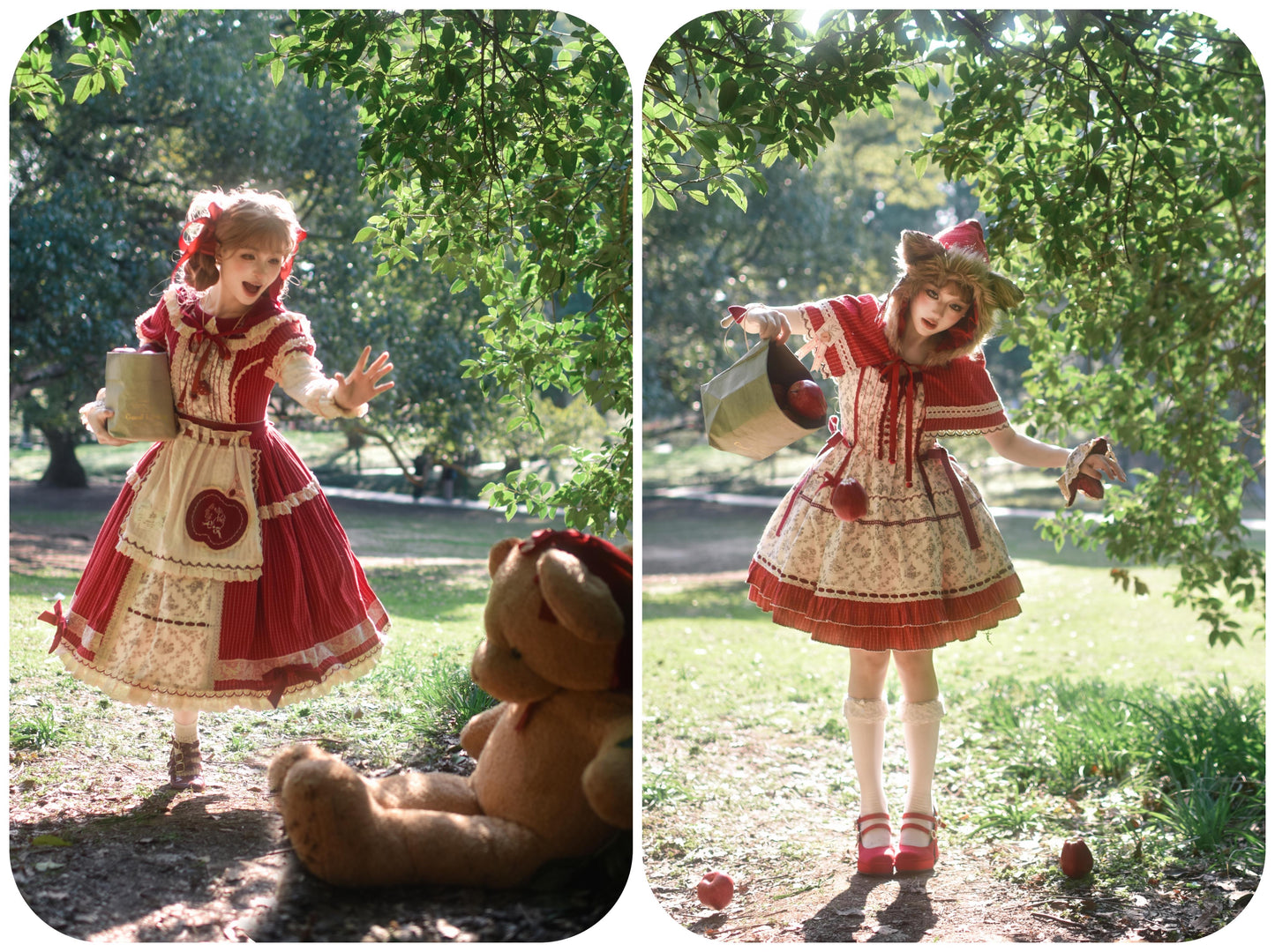 【受注予約~4/27】森の赤ずきんちゃん ワンピース・ジャンパースカートセット【Peony】