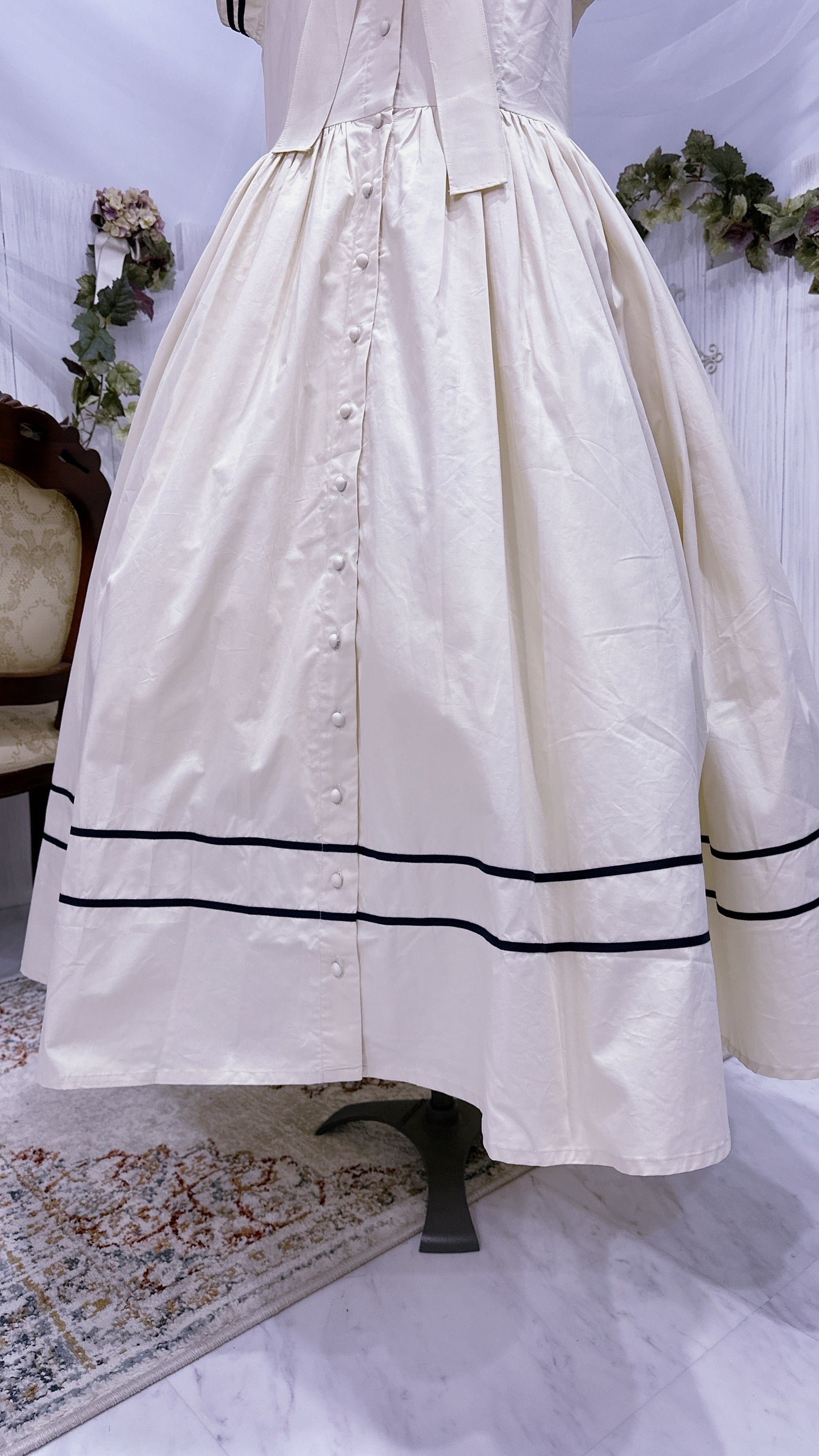 肩フリル 前ボタンセーラーワンピース【Baroque】