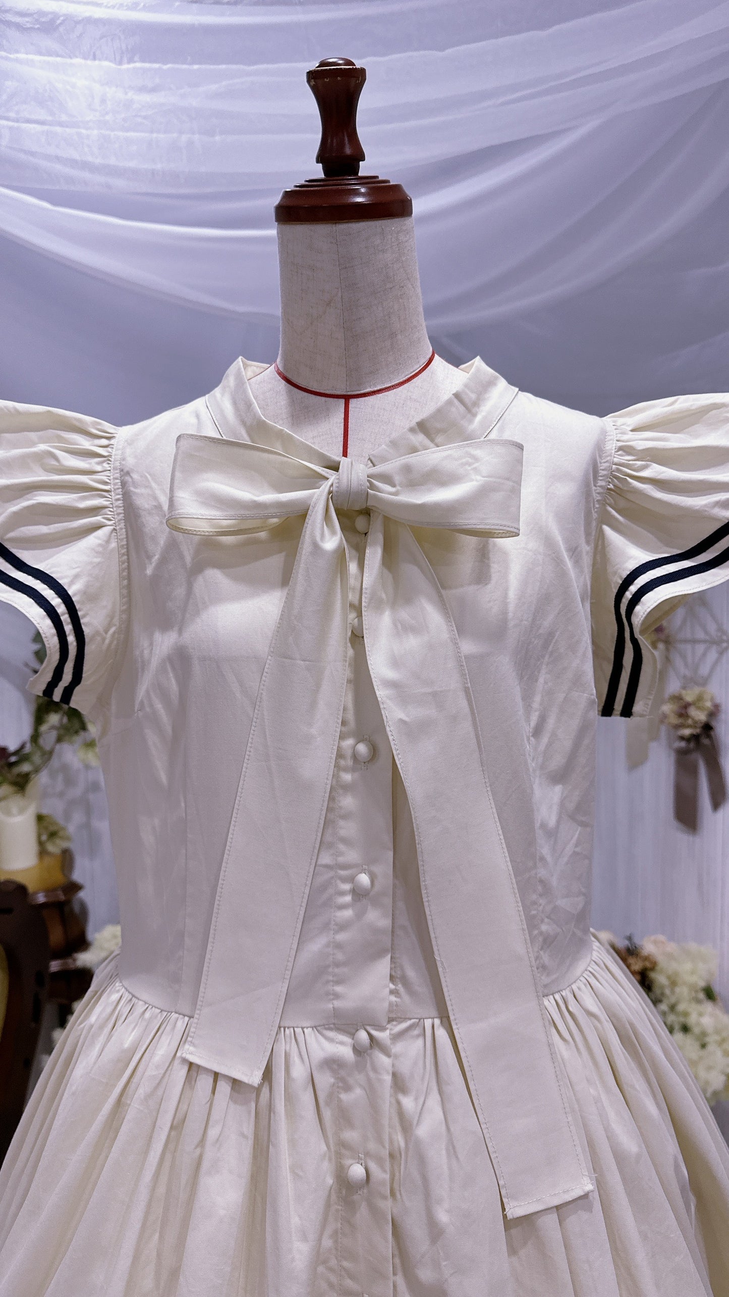 肩フリル 前ボタンセーラーワンピース【Baroque】