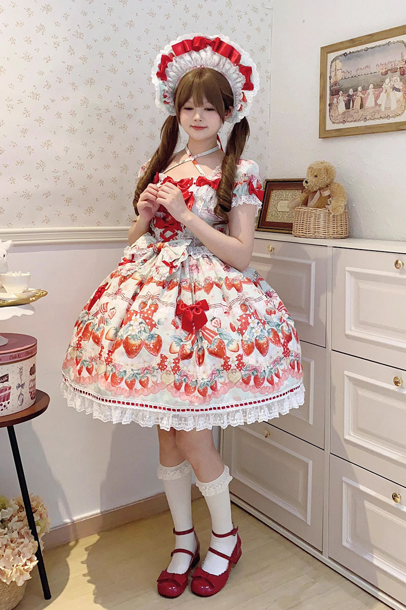 【受注予約~7/23】イチゴと花束 アクセサリー【Antique Doll】