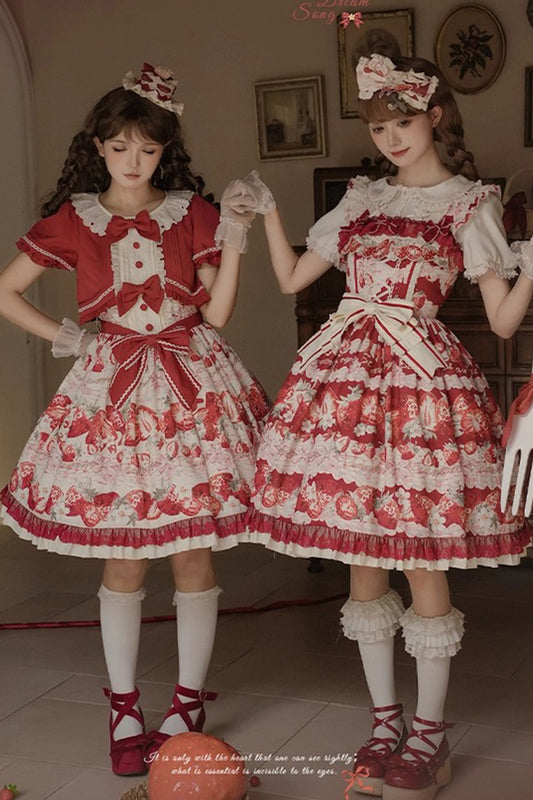 【受注予約~8/7】刺繍イチゴ アクセサリー【草莓空想曲】