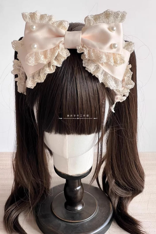 パールリボンカチューシャ【妹抖手作工作屋】