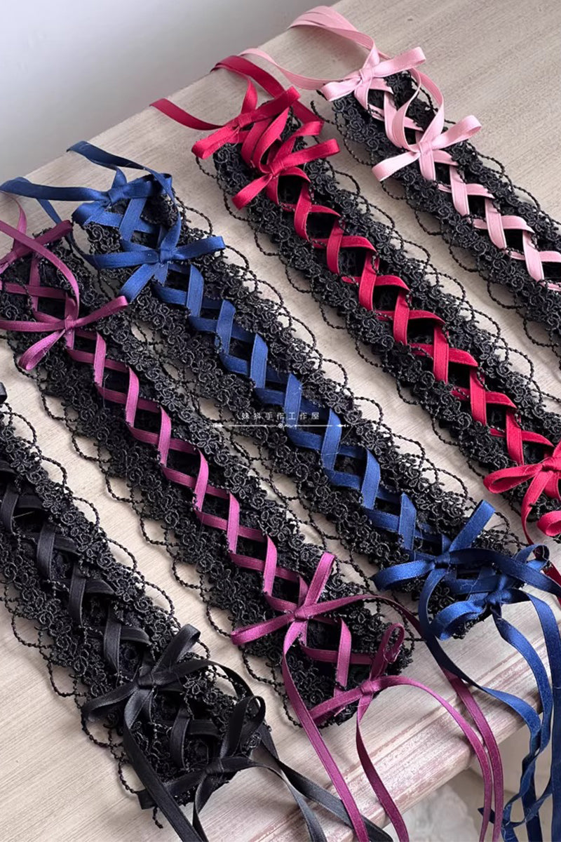 リボンテールヘッドドレス(ブラック)【妹抖手作工作屋】