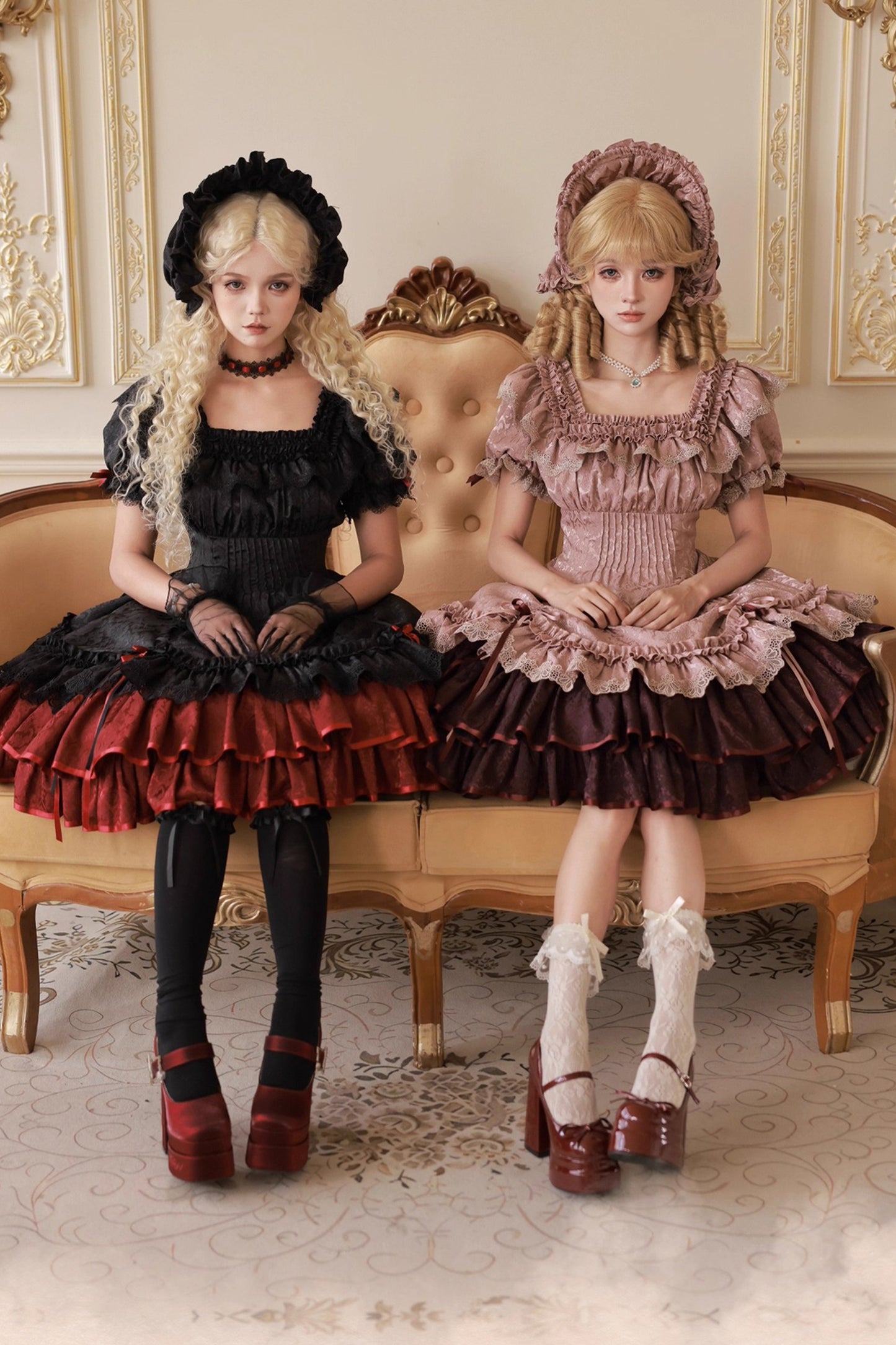 【受注予約~9/11】Old Rose アクセサリー【夜泪百合】