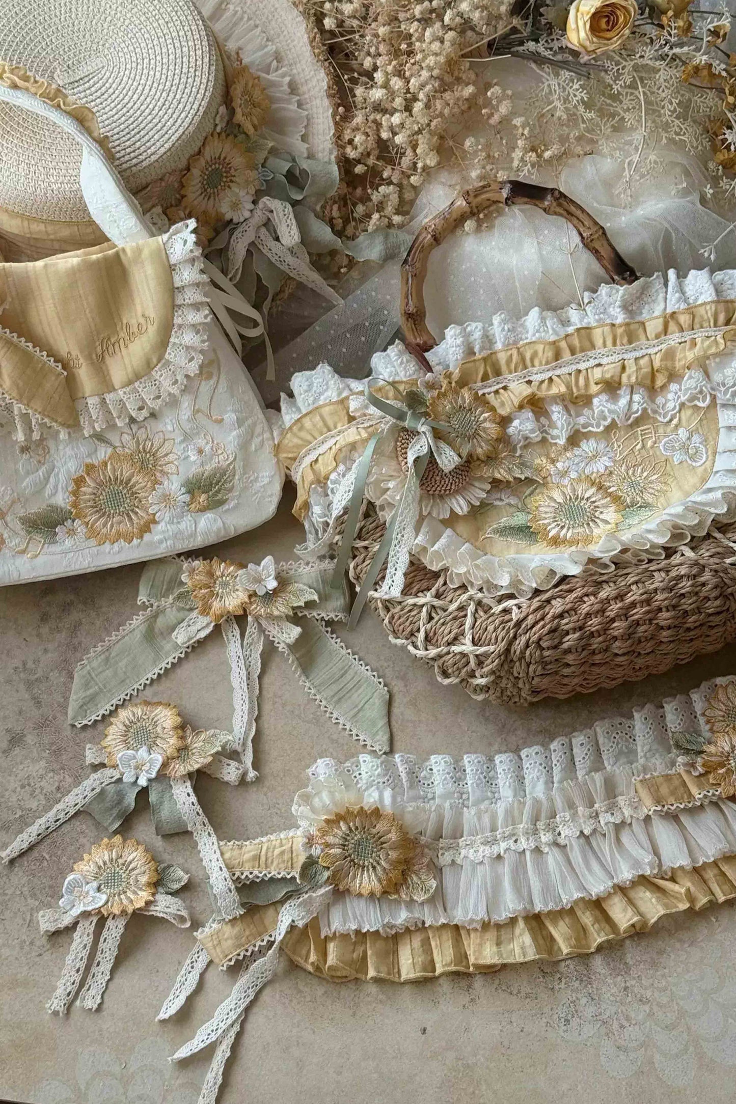 【受注予約~9/23】月下の向日葵 アクセサリー 【Moonlight Amber】