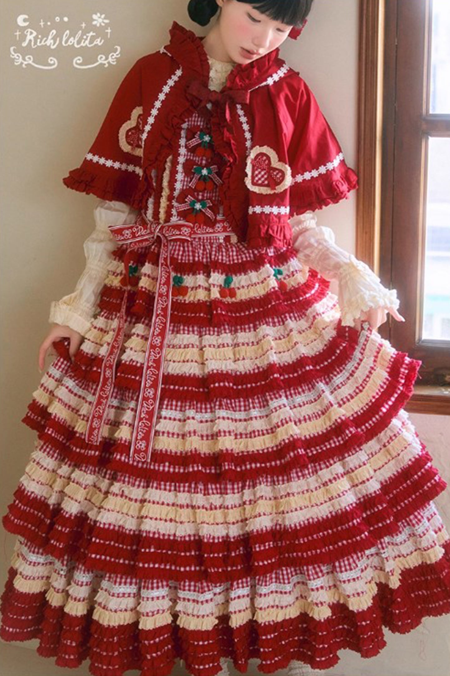 【受注予約~12/10】Candy Cherry ケープ・リボンピン【Rich】