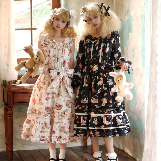【受注予約~3/30】Autumn Rabbit and Bear アクセサリー【Spring Flower Language】