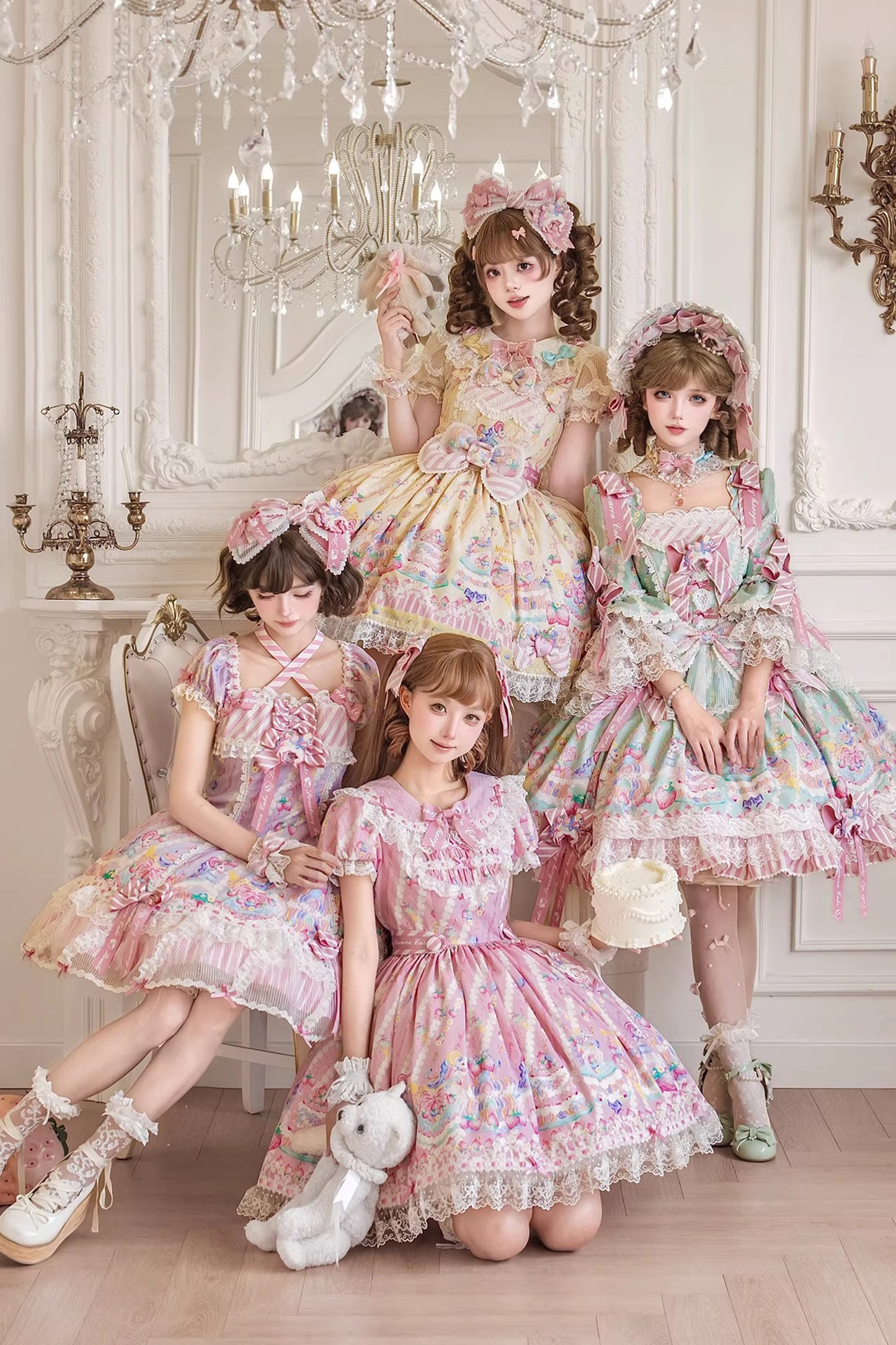 【受注予約~4/27】Pastel Macarons アクセサリー【双生小熊】