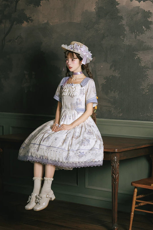 【受注予約~7/23】Little White Goose with Flowers アクセサリー【Miss Cube】