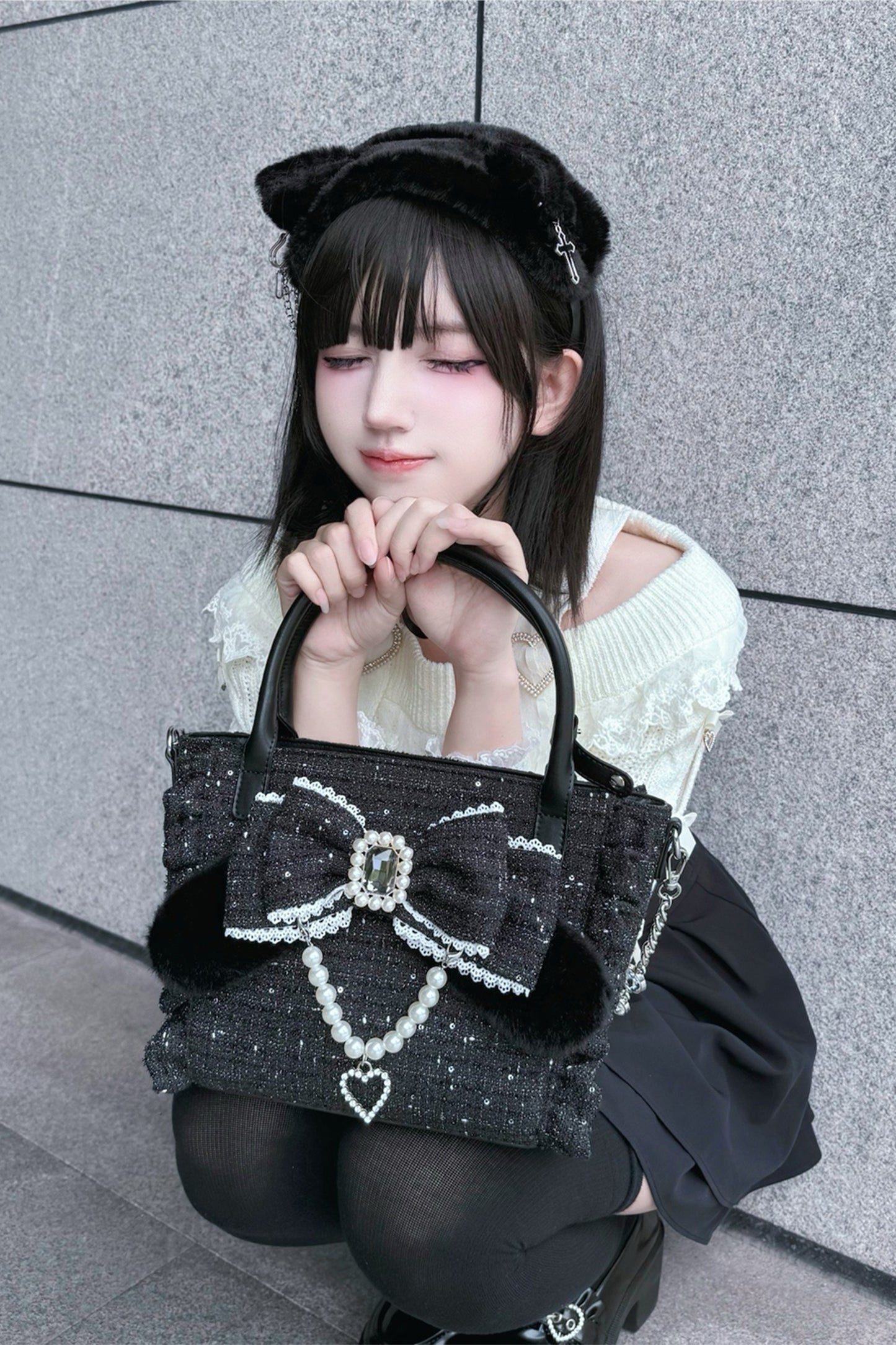 Rabbit Bud ツイードバッグ【Sheep Puff】