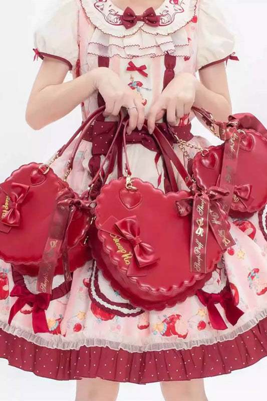 スカラップハートバッグ(マットver.)【Sheep Puff】