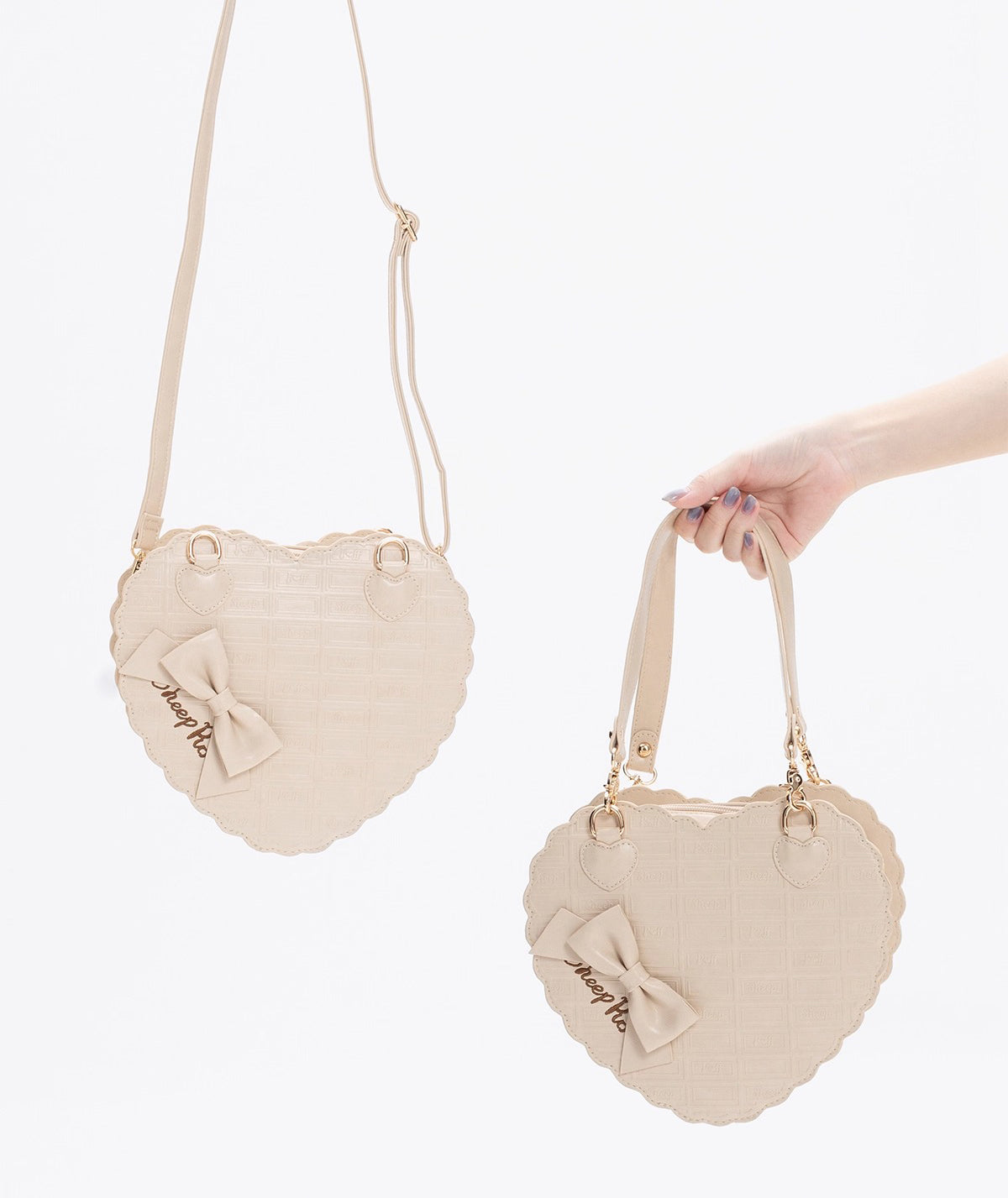 【受注予約~11/20】スカラップハートバッグ(チョコレートver.)【Sheep Puff】