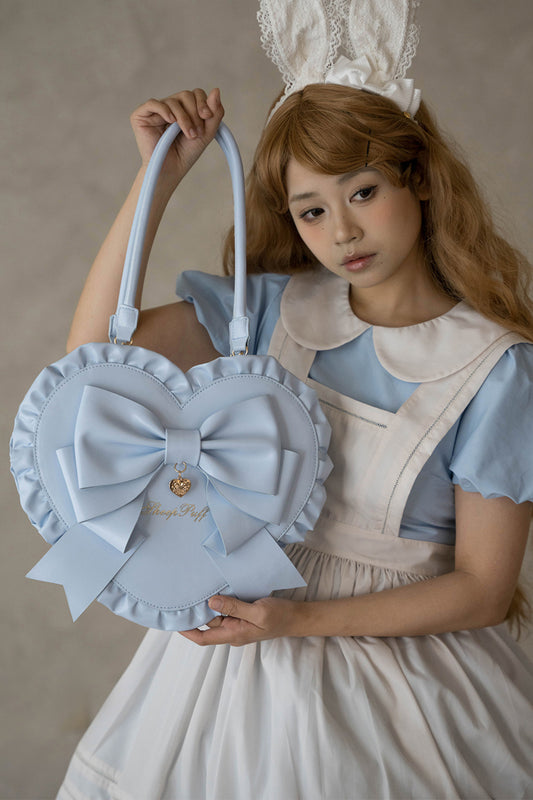 【受注予約~2/3】Lovely Ribbon ハートバッグ【Sheep Puff】