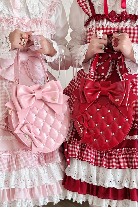 【受注予約~3/15】Pearl Strawberry バッグ【Sheep Puff】