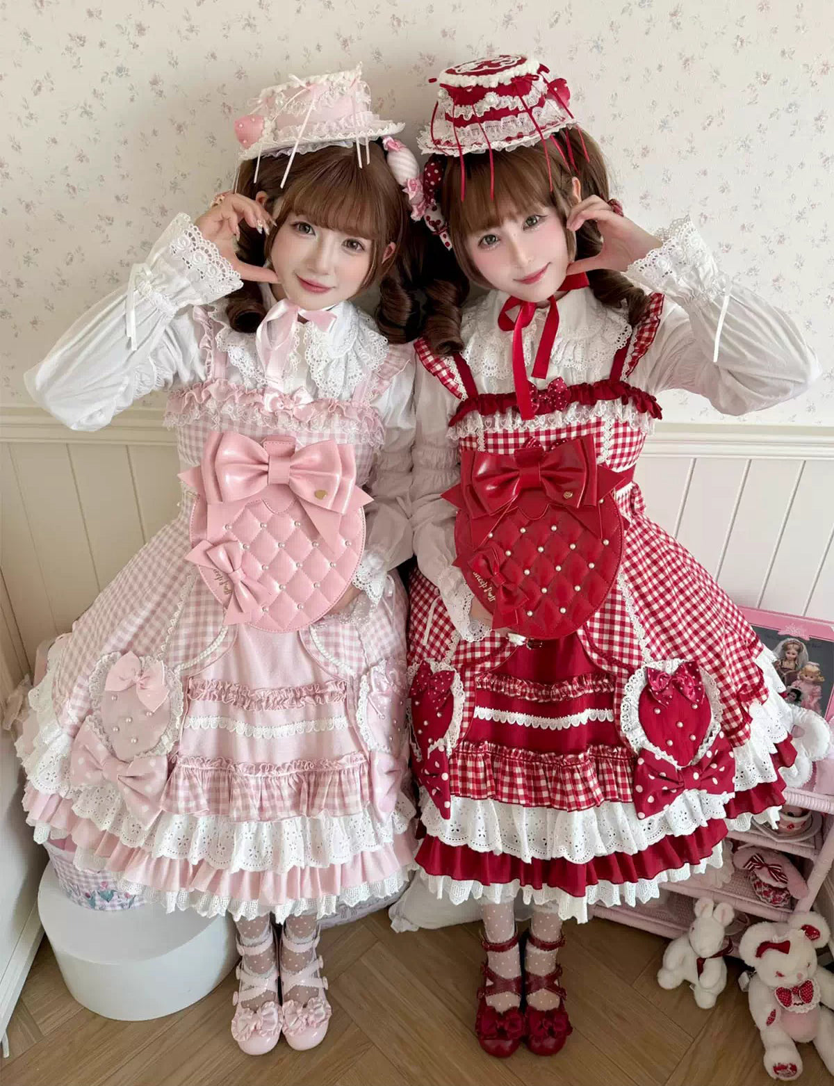 【受注予約~3/15】Pearl Strawberry バッグ【Sheep Puff】