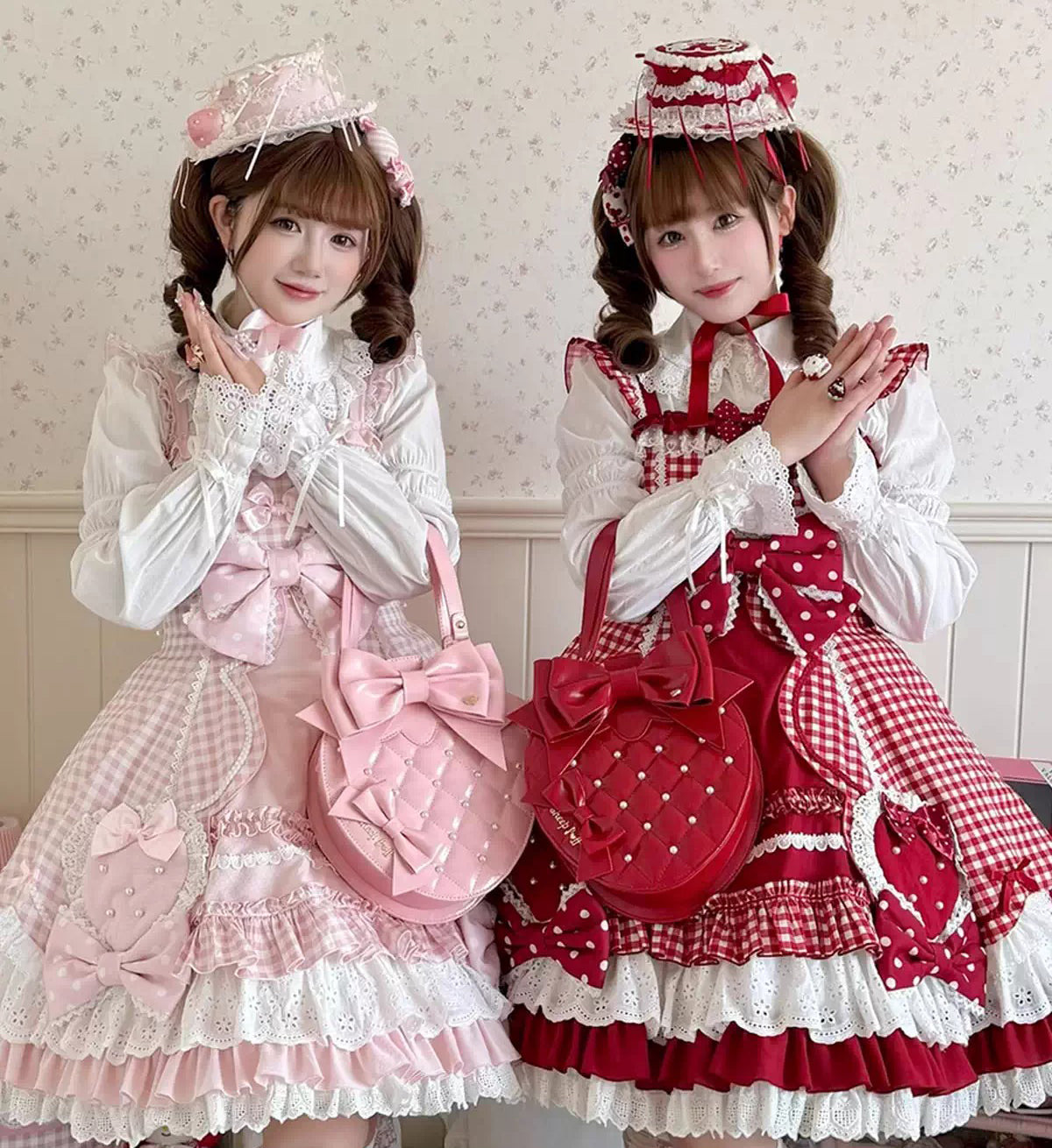 【受注予約~3/15】Pearl Strawberry バッグ【Sheep Puff】