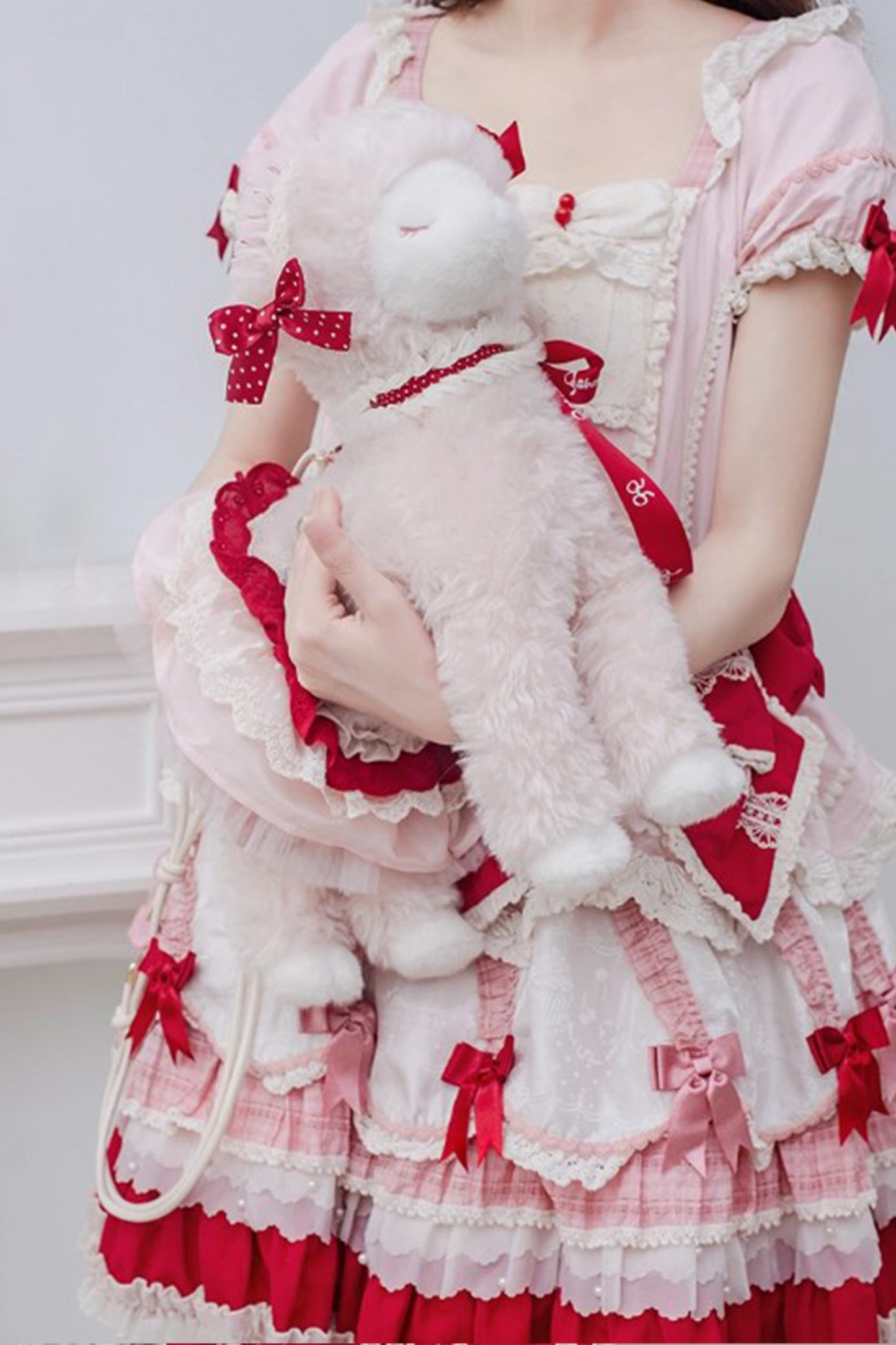 【受注予約~6/18】Shepherd's Dream ぬいぐるみバッグ・お洋服セット(ピンク)【QSHOP】