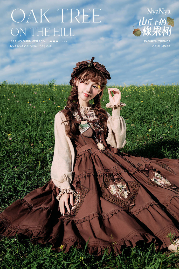 【受注予約~9/2】Strawberry Flowers on the Hill 5.0 ジャンパースカート(ショート丈)【NyaNya】