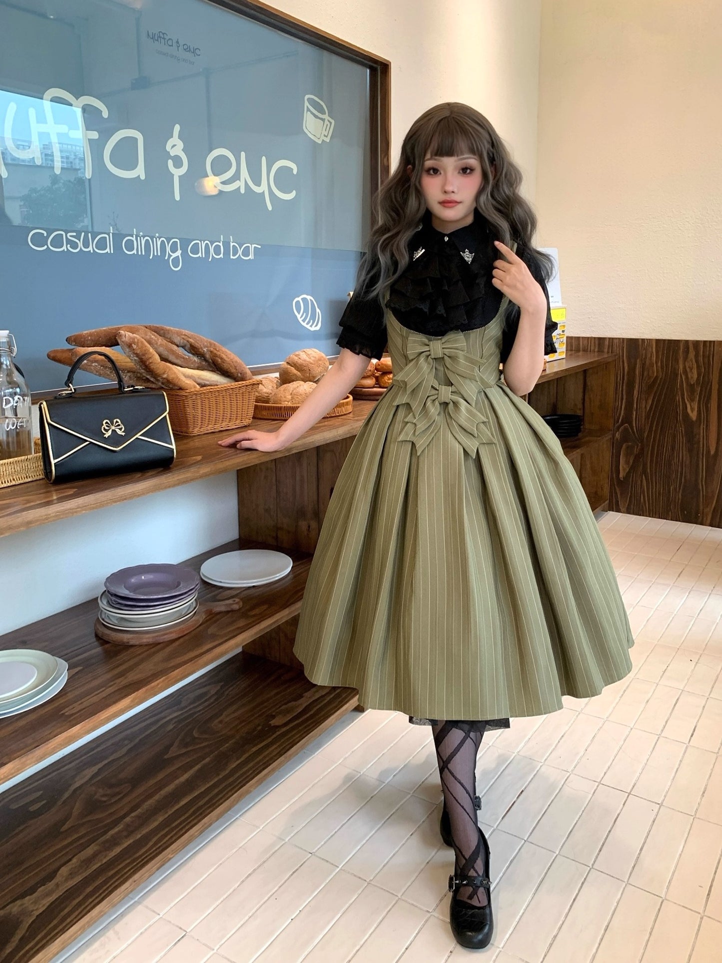 【受注予約~10/28】Bright Moon ジャンパースカート(ストライプ・タイプ1)【Little Dipper】