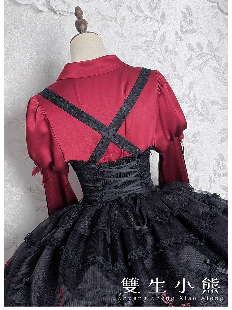 【受注予約~12/8】Black Mist Feast ブラウス・ケープ【双生小熊】