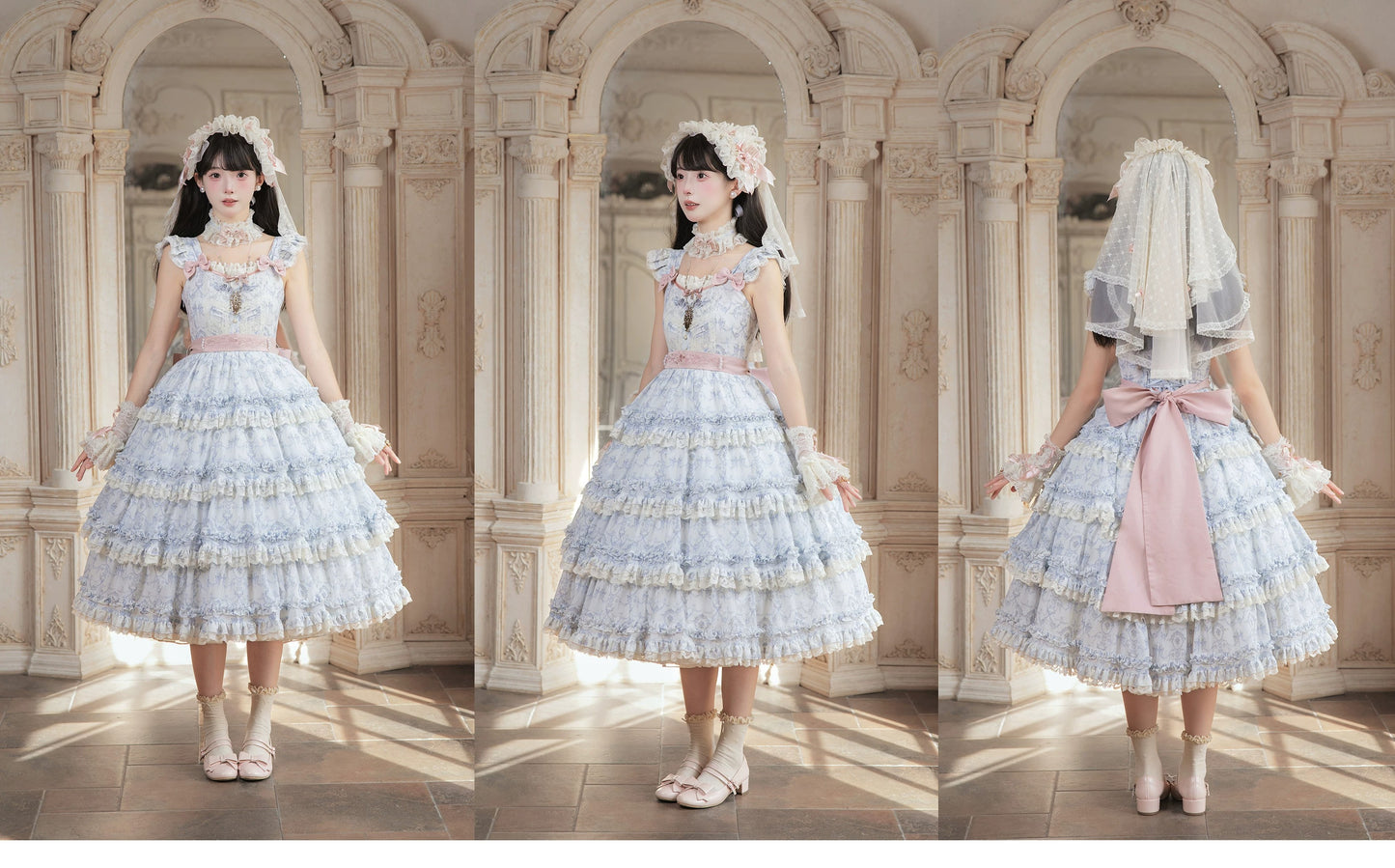 【受注予約~9/13】Scent of Roses ワンピース・ジャンパースカート【LittlePlum】