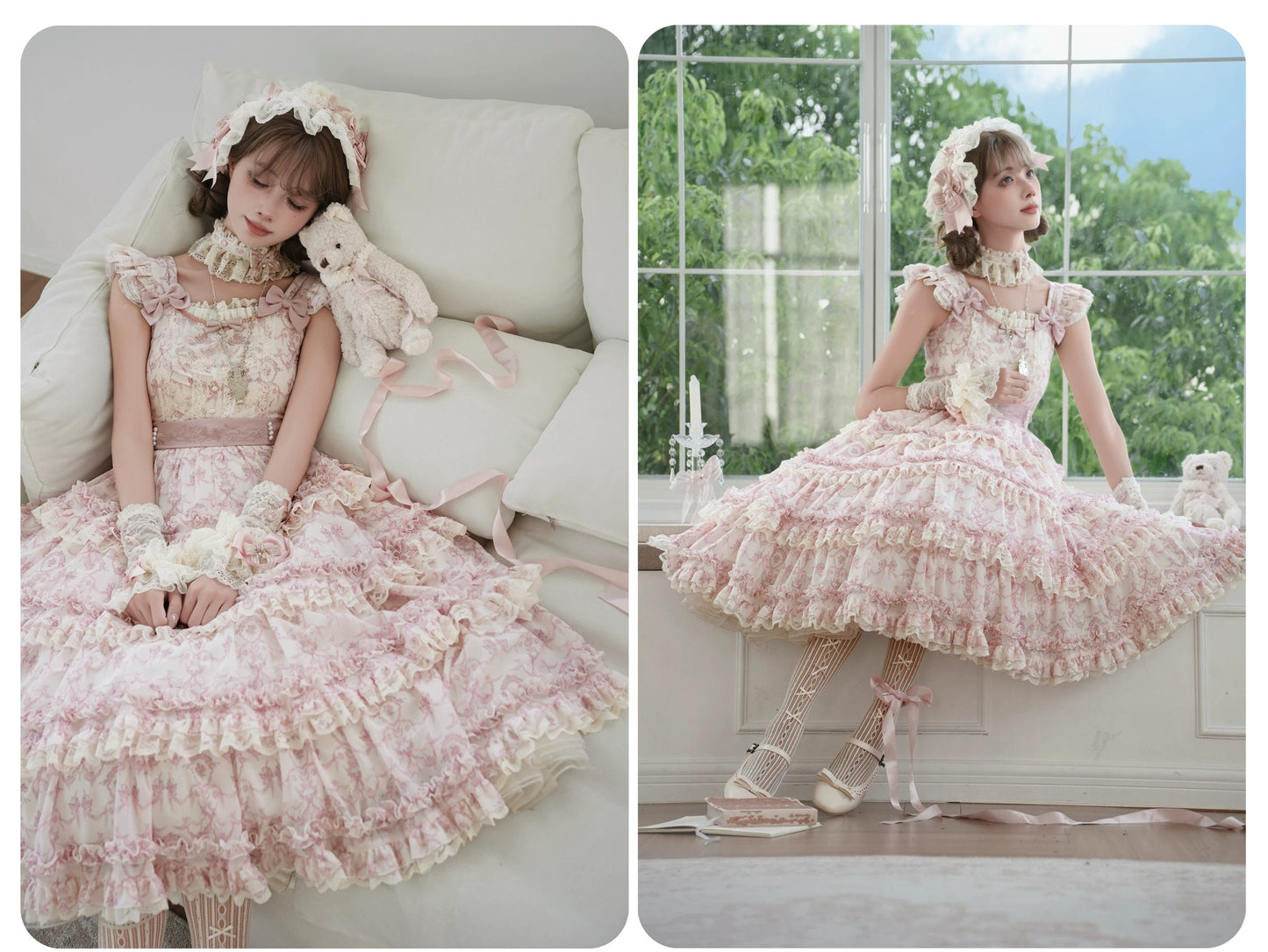 【受注予約~9/13】Scent of Roses ワンピース・ジャンパースカート【LittlePlum】