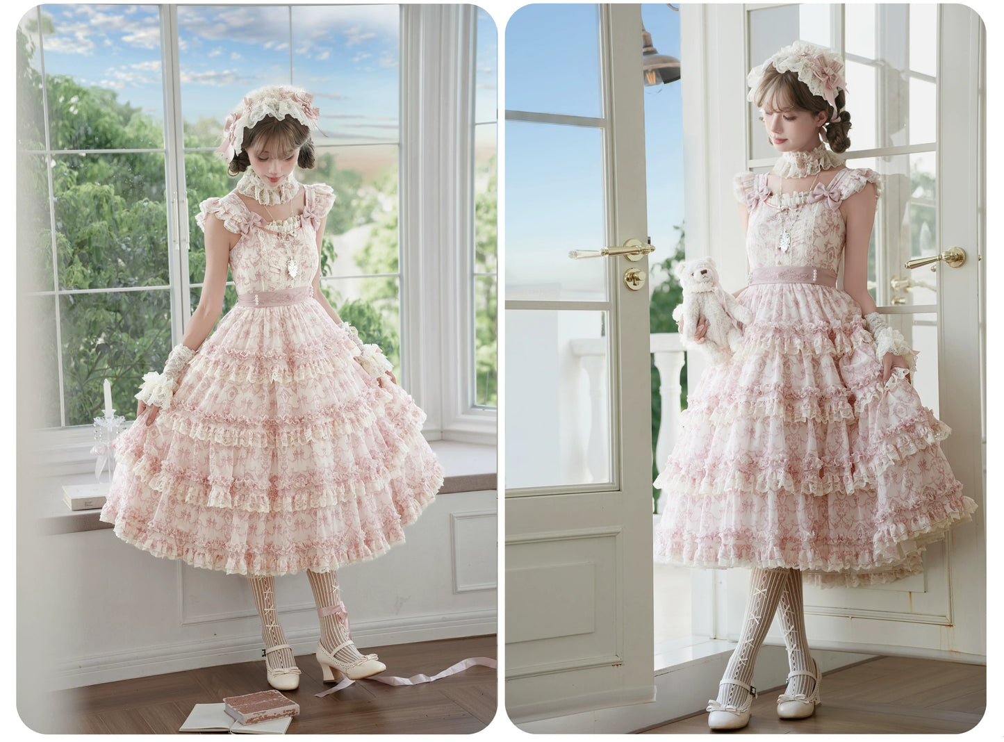 【受注予約~9/13】Scent of Roses ワンピース・ジャンパースカート【LittlePlum】