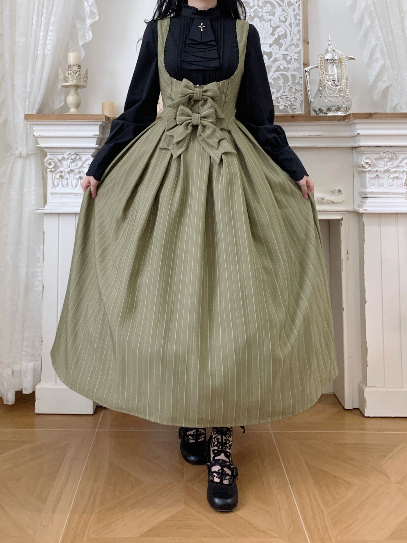 【受注予約~10/28】Bright Moon ジャンパースカート(ストライプ・タイプ2)【Little Dipper】