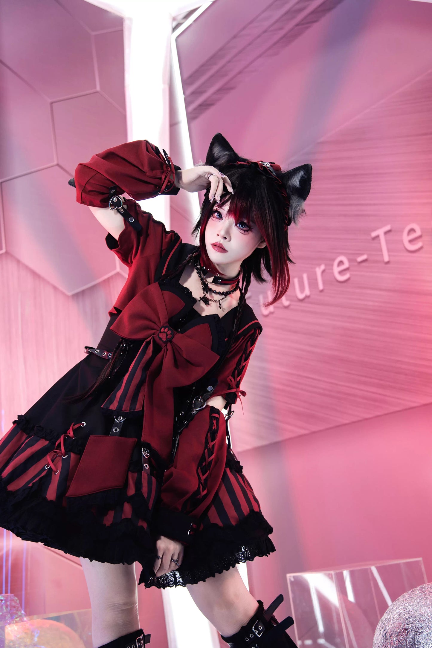 【受注予約~10/6】水色キャット フルセット(レッド・パープル)【Sakura】