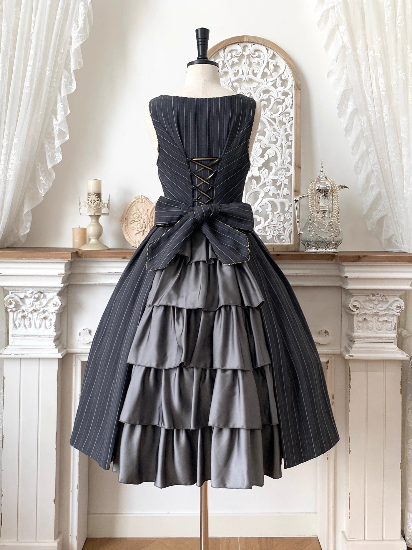 【受注予約~10/28】Bright Moon ジャンパースカート(ストライプ・タイプ2)【Little Dipper】