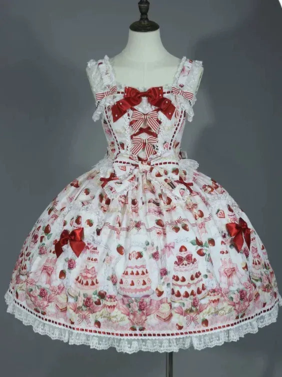 【受注予約~9/28】イチゴと花束 3.0 ジャンパースカート・フルセット【Antique Doll】